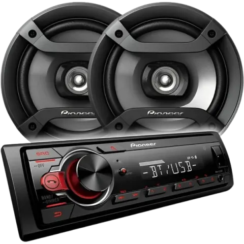 RADIO PIONEER MXT-S216BT + 2 PARLANTES DE 6″